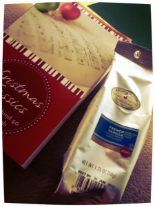 Archer Farms French Vanilla coffee...just enough for one pot...and "Christmas Classics: the story behind 40 favorite carols"