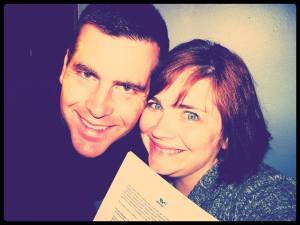Jeff and me and the contract for My Mother's Chamomile
